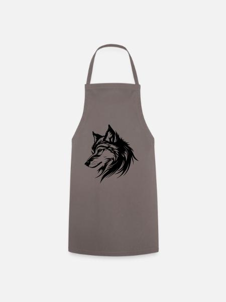 Wolf Silhouette - Kochschürze - Grau