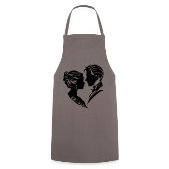 Ehepaar Hochzeit Silhouette - Kochschürze - Grau - Vorne - AI Model Male 185 dark (185cm)