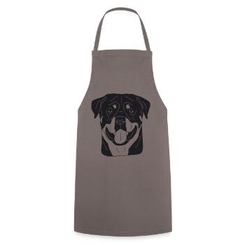 Rottweiler - Kochschürze - Grau - Vorne - AI Model Male 185 dark (185cm)