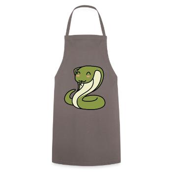 Snake Cobra Comic Animal - Cooking Apron - grey - Front - AI Model Male 185 dark (185cm)