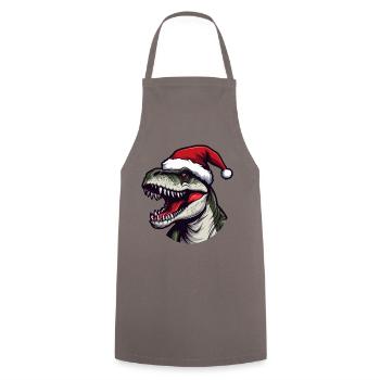 T-Rex dinosaure Noël Animal Portrait Noël - Tablier de cuisine - gris - Devant - AI Model Male 185 dark (185cm)