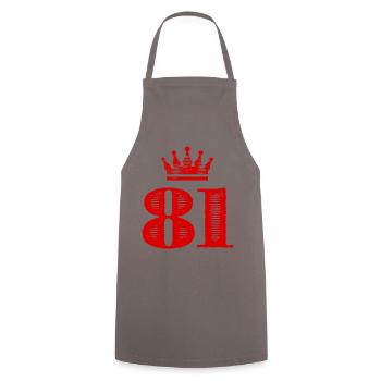 81 Couronne numérique - Tablier de cuisine - gris - Devant - AI Model Male 185 dark (185cm)