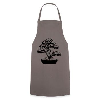 Tree Bonsai Symbol - Cooking Apron - grey - Front - AI Model Male 185 dark (185cm)