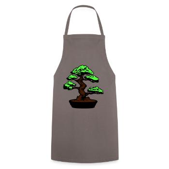 Tree Bonsai Symbol - Cooking Apron - grey - Front - AI Model Male 185 dark (185cm)