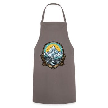 Landschaft Berge Wappen - Kochschürze - Grau - Vorne - AI Model Male 185 dark (185cm)