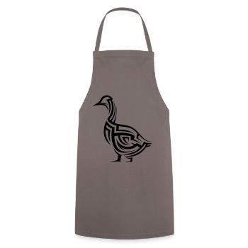 Ente Tribal Tattoo - Kochschürze - Grau - Vorne - AI Model Male 185 dark (185cm)