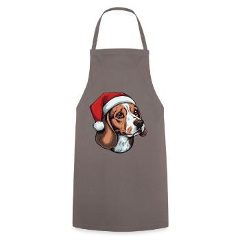 Beagle chien portrait Noël - Tablier de cuisine - gris - Devant - AI Model Male 185 dark (185cm)