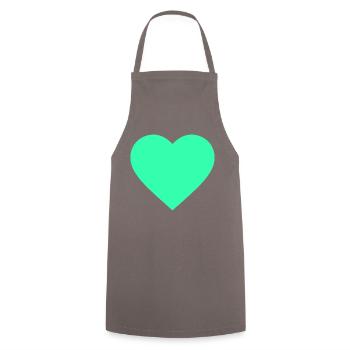 the light green heart - Kochschürze - Grau - Vorne - AI Model Male 185 dark (185cm)