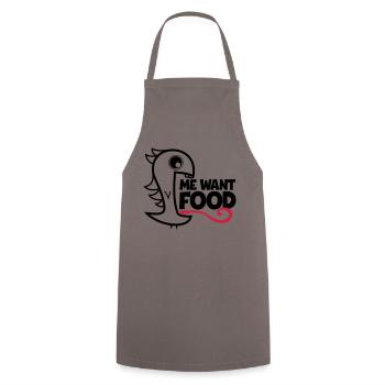 me want food! - Cooking Apron - grey - Front - AI Model Male 185 dark (185cm)