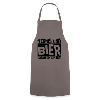 TENNIS UND BIER - Kochschürze - Grau - Vorne - AI Model Male 185 dark (185cm)
