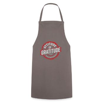 Positive Zen Culture Attitude of Gratitude - Cooking Apron - grey - Front - AI Model Male 185 dark (185cm)