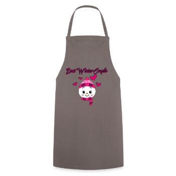 Hivers en couple - Tablier de cuisine - gris - Devant - AI Model Male 185 dark (185cm)