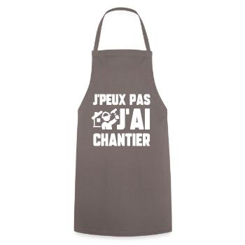 J’peux pas j’ai chantier - Tablier de cuisine - gris - Devant - AI Model Male 185 dark (185cm)