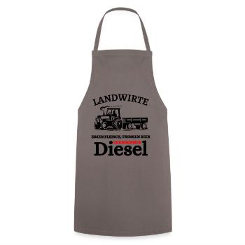 Landwirte- Essen Fleisch Trinken Bier ... - Kochschürze - Grau - Vorne - AI Model Male 185 dark (185cm)