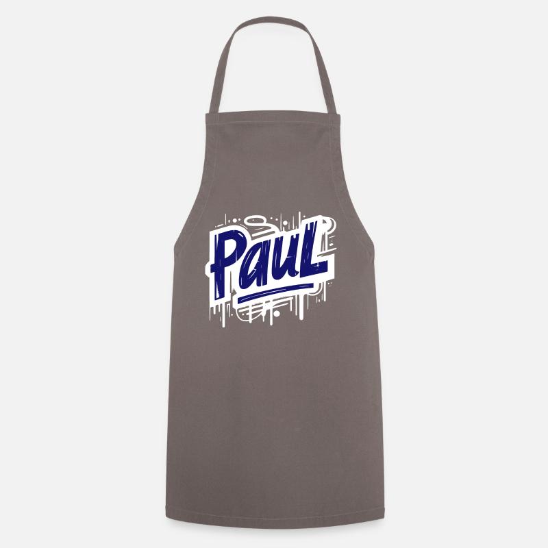 Paul Name Graffiti - Kochschürze - Grau