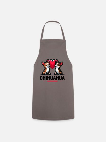 Charmantes Chihuahua-Duo - Kochschürze - Grau