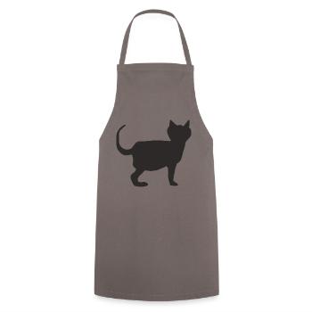 Cat Black - Cooking Apron - grey - Front - AI Model Male 185 dark (185cm)