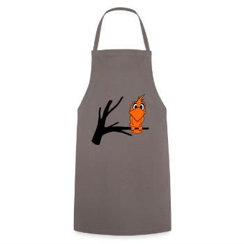 vogel2 - Kochschürze - Grau - Vorne - AI Model Male 185 dark (185cm)