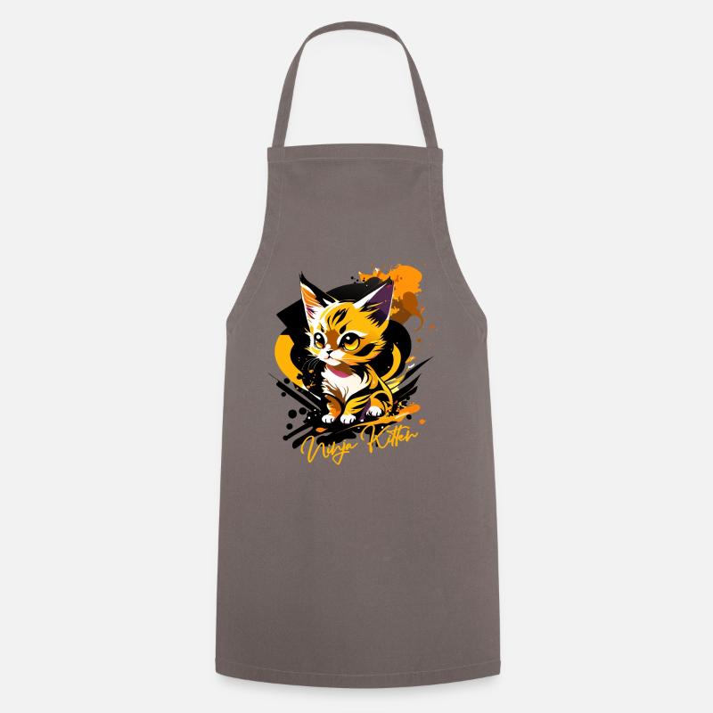 chaton, chaton ninja - Tablier de cuisine - gris