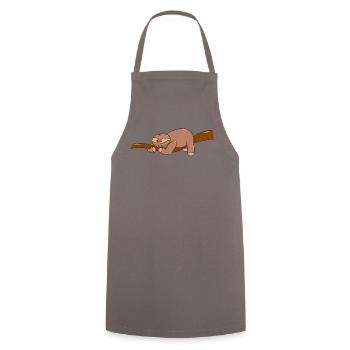 Le petit paresseux trouve la fraise - Tablier de cuisine - gris - Devant - AI Model Male 185 dark (185cm)