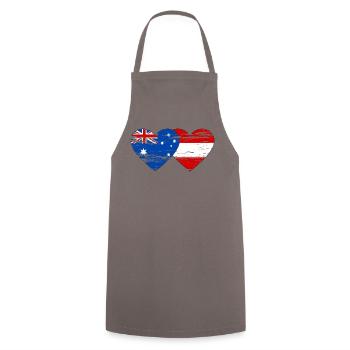 Australie Autriche Drapeau Coeur Drapeau utilisé - Tablier de cuisine - gris - Devant - AI Model Male 185 dark (185cm)