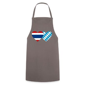 Thaïlande Bavière Drapeau Coeur utilisé - Tablier de cuisine - gris - Devant - AI Model Male 185 dark (185cm)