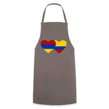 Arménie Colombie Drapeau Coeur Utilisé - Tablier de cuisine - gris - Devant - AI Model Male 185 dark (185cm)