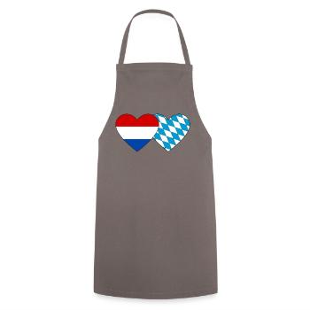 Holland Bavaria Flag Heart - Cooking Apron - grey - Front - AI Model Male 185 dark (185cm)