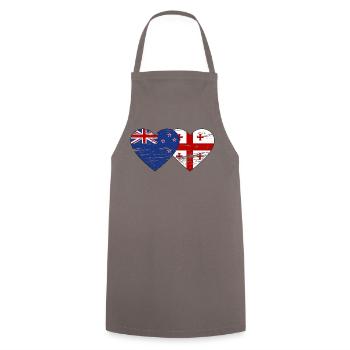 Nouvelle-Zélande Géorgie drapeau coeur utilisé - Tablier de cuisine - gris - Devant - AI Model Male 185 dark (185cm)