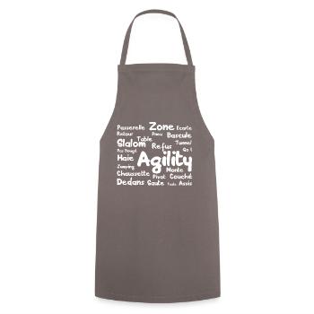 mots agility - Tablier de cuisine - gris - Devant - AI Model Male 185 dark (185cm)