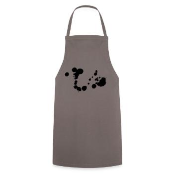 kleckse_01 - Kochschürze - Grau - Vorne - AI Model Male 185 dark (185cm)