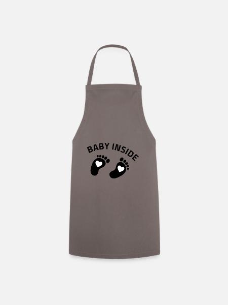 baby inside feet - Cooking Apron - grey