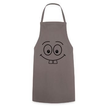 smileface_001 - Kochschürze - Grau - Vorne - AI Model Male 185 dark (185cm)