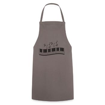 piano_noten_01 - Kochschürze - Grau - Vorne - AI Model Male 185 dark (185cm)