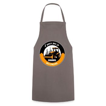 J'peux pas je conduis des engins t-shirt cadeau - Tablier de cuisine - gris - Devant - AI Model Male 185 dark (185cm)