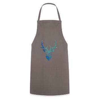 Bois de cerf chasseur de forêt tête de cerf bois de cerf - Tablier de cuisine - gris - Devant - AI Model Male 185 dark (185cm)