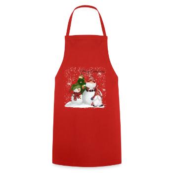 Christmas Gnomes - Cooking Apron - red - Front - AI Model Male 185 dark (185cm)