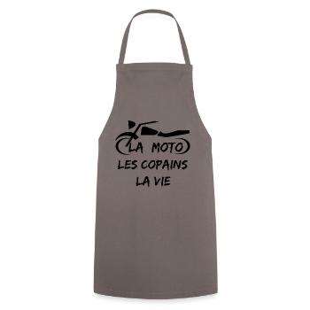 La Moto Les copains La Vie - Tablier de cuisine - gris - Devant - AI Model Male 185 dark (185cm)