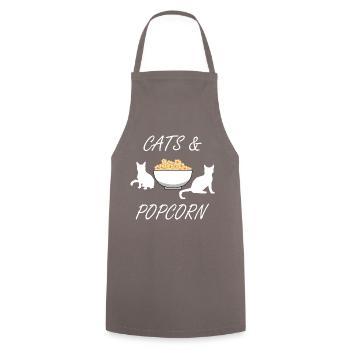 Katzen und Popcorn-Filme Kitty Lustiges Sprichwort - Kochschürze - Grau - Vorne - AI Model Male 185 dark (185cm)