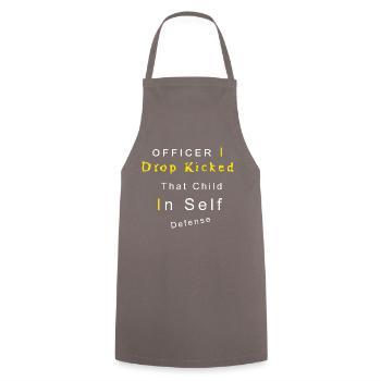 Officer I Drop Kicked That Child In Self Defense - Tablier de cuisine - gris - Devant - AI Model Male 185 dark (185cm)