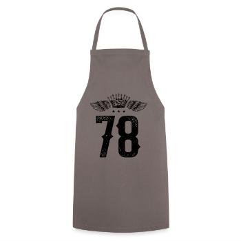 78 Number crown - Cooking Apron - grey - Front - AI Model Male 185 dark (185cm)