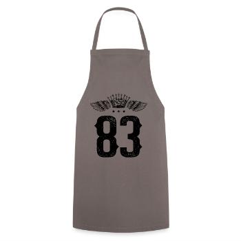 83 Couronne numérique - Tablier de cuisine - gris - Devant - AI Model Male 185 dark (185cm)