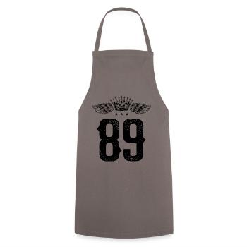 89 Number crown - Cooking Apron - grey - Front - AI Model Male 185 dark (185cm)