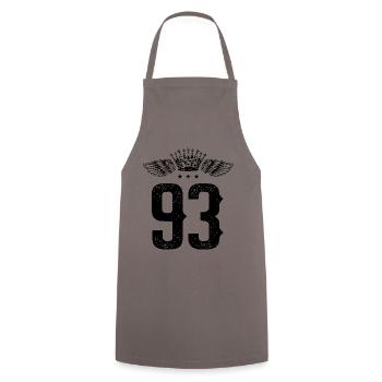 93 Number crown - Cooking Apron - grey - Front - AI Model Male 185 dark (185cm)