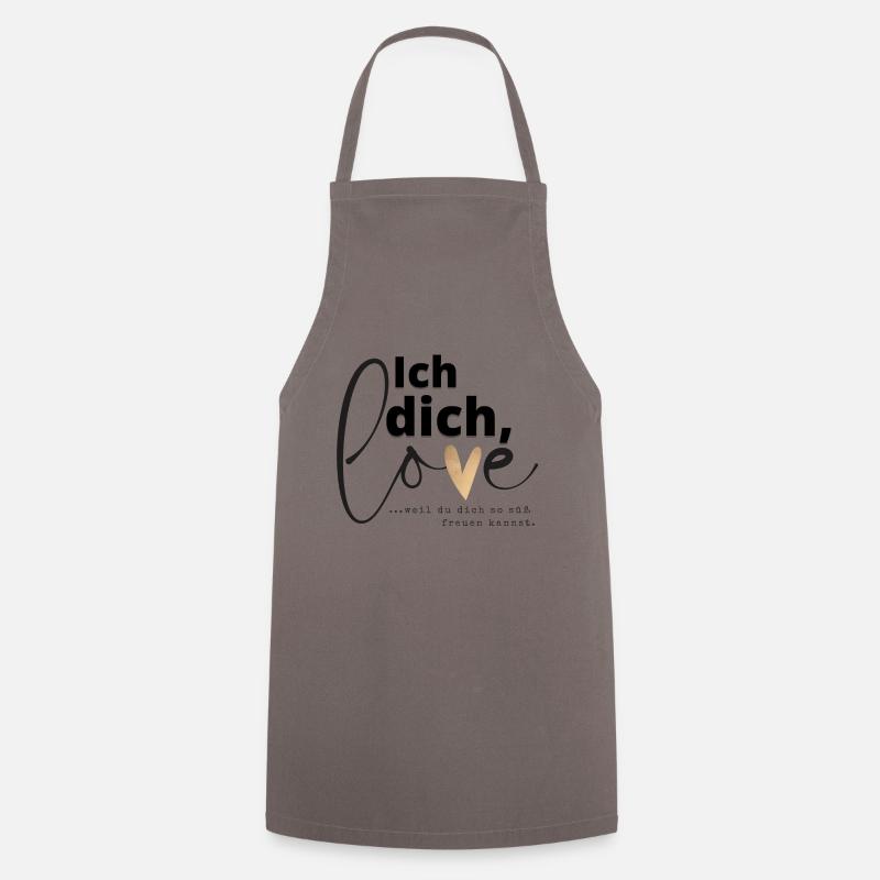 Du kannst so süß freuen - ich liebe dich - Kochschürze - Grau