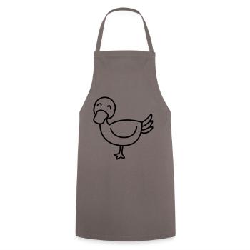 Ente Comic Tier - Kochschürze - Grau - Vorne - AI Model Male 185 dark (185cm)