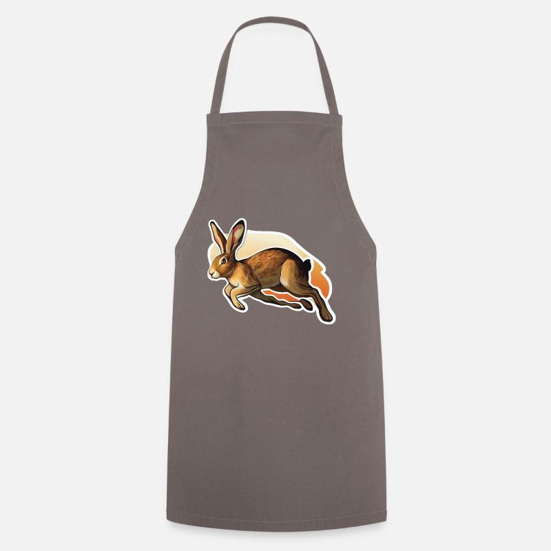 Jumping Rabbit 1 - Cooking Apron - grey