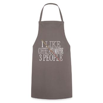 funny sayings cappuccino gift idea statement - Cooking Apron - grey - Front - AI Model Male 185 dark (185cm)
