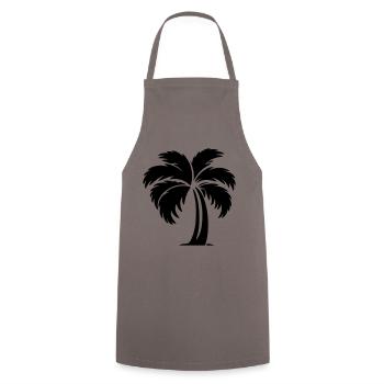 Palme Silhouette Symbol - Kochschürze - Grau - Vorne - AI Model Male 185 dark (185cm)