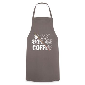 latte cool statement drinking mug caffeine jokes - Kochschürze - Grau - Vorne - AI Model Male 185 dark (185cm)